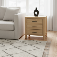 Table basse moderne et durable avec 3 tiroirs, en bois d'hévéa et placage MDF, marque PKP, garantie 1 an, meuble de salon, table d'appoint/de chevet