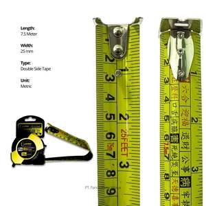 Ruban à mesurer de haute qualité 7,5 m double face 25 mm en acier durable pour la construction et l'atelier - Product Image 4