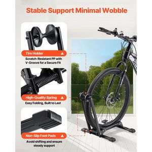 Paquete de 2 Soportes para Bicicletas de Acero Aleado Resistente a la Corrosión, Aptos para Bicicletas de Montaña y Carretera de 20-29 Pulgadas, Soporte Plegable para Bicicletas - Product Image 3
