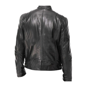 Veste en cuir véritable pour homme, style décontracté, personnalisable, prix de gros abordable, design et logo originaux, matière chaude - Product Image 2