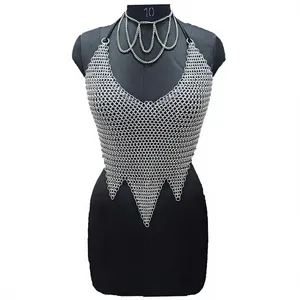 Armure de cosplay médiévale traditionnelle élégante en maille d'aluminium polie faite à la main pour les foires renascentistes - Product Image 5