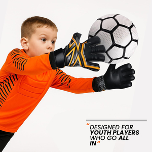Gants de gardien de but de football professionnels, imperméables, respirants, en latex de 4 mm, fermeture à lacets, sangle de poignet réglable - Product Image 3