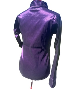Camisa hecha a mano de Cowgirl Western Show en tela de tafetán elástico púrpura - Product Image 4
