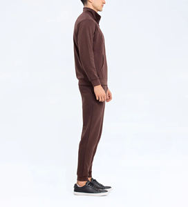 Half <b>zip</b> <b>up</b> standing collar Custom Fashion Men's Joggers Sweat Suits Hoodie and pant Sets Wholesale Unisex Tracksuit for Men - Product Image 5