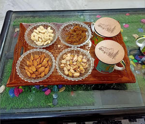 Bandeja de Madera al por Mayor, Bandeja de Madera Ecológica Personalizada para Servir Frutas con Asas para Uso Artesanal - Product Image 5