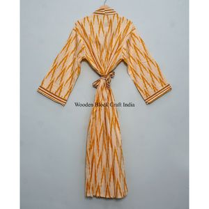 Bata de algodón puro con estampado indio, kimono de verano, pareo floral para playa, cómoda bata de maternidad, kimono de primavera, albornoz, regalo - Product Image 5