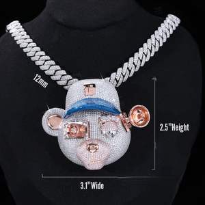 Colgante de Plata de Ley 925 con Micro Pavé de Diamantes de Moissanita VVS, Estilo Hip Hop, Personalizado, para Hombre, Inspirado en el Rapero Famoso Star, Diseño Iced Out, para Chico Moderno - Product Image 4