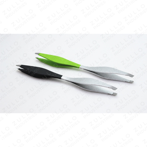 Premium Stainless Steel Double Ended Eyebrow Tweezers Silver Slanted Pointed Tip Custom Logo OEM Beauty <b>Tool</b> - Product Image 6