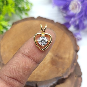 Collar con Colgante de Corazón de Plata de Ley 925 Chapado en Oro de 14K, Corte Brillante, Joyería Fina para Mujer, Rakshita, Venta al Por Mayor - Product Image 2
