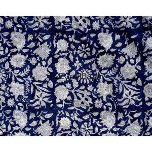 Tissu en coton 100 % écologique léger, imprimé à la main au bloc de Jaipur Sanganeri, fabriqué en Inde, matière première en gros - Product Image 5