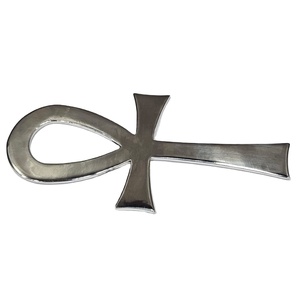 Plata de Ley 925 excelente calidad hecho a mano diseñador liso pulido egipcio Ankh aro en forma de lágrima con una cruz - Product Image 5