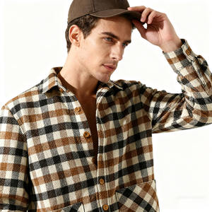 Chaqueta de Franela Extra Grande Personalizada para Hombre, Chaqueta de Invierno a Cuadros de Mezcla de Algodón con Bolsillos Grandes, Forro de Sherpa con Capucha, Estilo Casual - Product Image 2