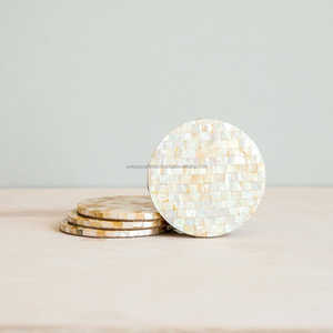 Ocean Inspired Mother of Pearl <b>Coasters</b> || Square Shell Inlay Design for Luxurious Home Decor Premium <b>Drink</b> <b>Coaster</b> Collection | - Product Image 5