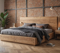Lit à sommier en bois minimaliste nordique - Cadre en bois massif, hauteur réglable, écologique, durable, gain de place pour la chambre