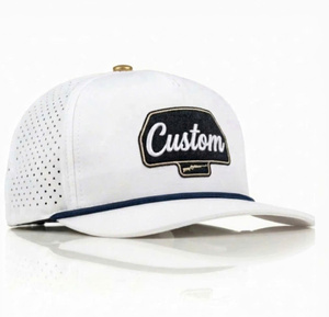 Gorra de béisbol/golf estructurada vietnamita de 5 paneles con orificios cortados a láser, bordado de cuerda y logo personalizado para hombre y mujer - Product Image 1