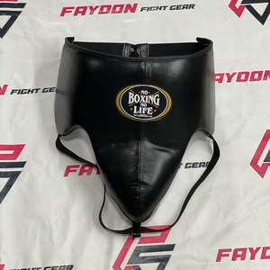 No Boxing No Life OEM Protection de l'aine en cuir de vachette véritable vert, personnalisable avec logo, pour l'entraînement, ajustable, vente en gros - Product Image 2