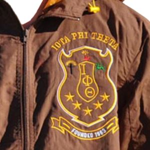 Iota Phi Theta Windbreaker <b>Jacket</b> Brown Gold Greek Apparel Fraternity <b>Lightweight</b> Zip Up <b>Jacket</b> Premium Fit - Product Image 2