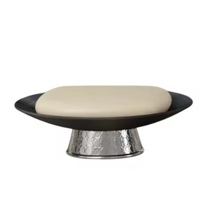 Hot Selling New Soap Dish Holder Oval Metal Design With Raised Ridges For Countertop <b>Bathroom</b> <b>Accessory</b> Soap Stand - Product Image 1