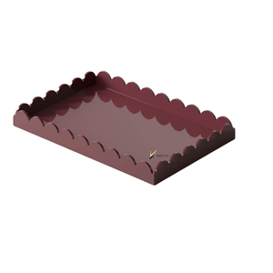 Bandeja de Laca Ecológica Fabricada en Vietnam con Acabado Pulido, Borde Ondulado y Diseño Floral para Cafetería - Product Image 4