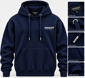 Custom Fleece Hoodie Wholesale Heavyweight Pullover Sweatshirt Custom Logo Hoodies ZIAKOT INDUSTRY Pakistan Manufacturer - Product Image 6