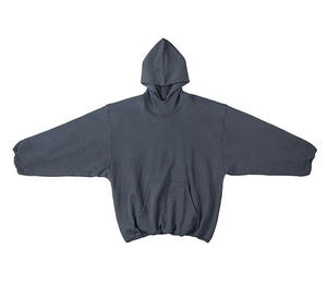 Sudadera con capucha oversize de poliéster rasgado con efecto desgastado, color negro, para hombre / Sudaderas con capucha de corte holgado de talla grande para hombre - Product Image 1