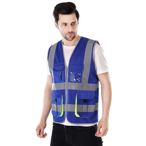 Gilet lumineux à 6 poches, haute visibilité, couleur lime, classe 3 ANSI, maille polyester, fermeture éclair sur le devant, réfléchissant argenté - Product Image 4