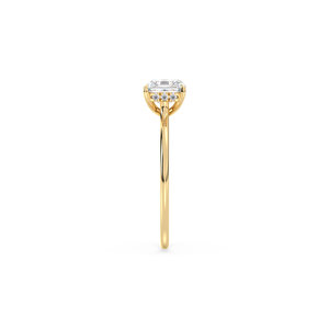 Anillo de compromiso de diamantes cultivados en laboratorio REYES Custom HPHT CVD, regalo de boda, anillo solitario con halo oculto de oro amarillo macizo de 14 quilates para mujer - Product Image 4
