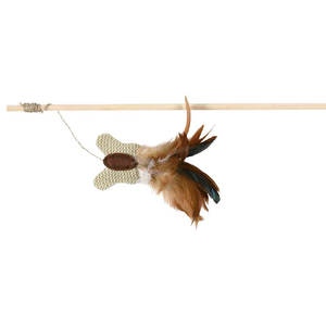 Juguete de Varita de Mariposa con Plumas de 45 cm de Largo, Juguete Interactivo y de Movimiento para Mascotas con Catnip - Product Image 1