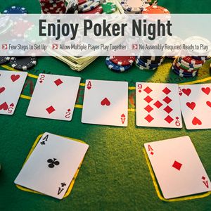 Tavolo da Poker Ottagonale Pieghevole in Feltro Blu da 47 Pollici per 8 Giocatori, con Portabicchieri, per Blackjack - Product Image 6