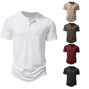 Wholesale Summer Plus Size Men's Cotton Knitted Solid Color Quick Dry Breathable T-shirt - Product Image 5