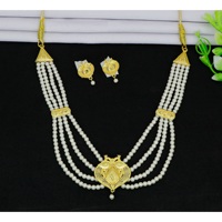 Conjunto de Collares de Aleación Chapados en Oro de Diseño Morison para Mujer, Joyería Étnica Tradicional para Bodas, Fiestas y Eventos Festivos