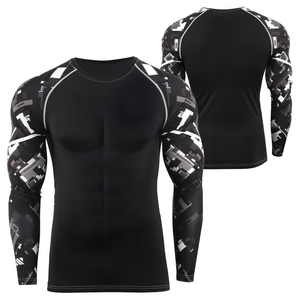 Men's <b>Athletic</b> Compression Rash Guard Quick Dry Long Sleeve Training Shirt for Fitness, CrossFit, Running Rash Guard - Product Image 4