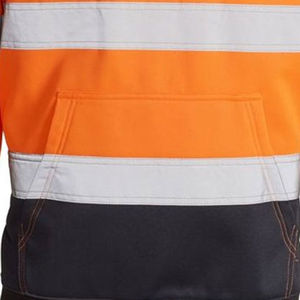 เสื้อฮู้ดสะท้อนแสง Hi Vis สำหรับผู้ชาย โพลีเอสเตอร์ ชุดทำงาน ระดับ 2 ซิปหน้า สีเหลือง แถบสีเงิน สวมใส่สบาย รุ่น 2026 - Product Image 3