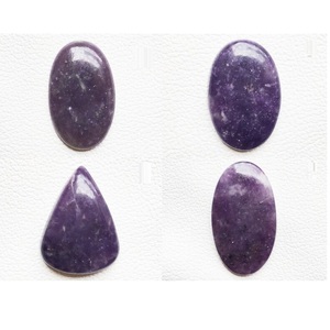 Natural Lepidolite Purple Cabochon Gemstone Light GTC Certified 30-60mm 5-15g Polished for Jewelry Making Ring Pendant Loose - Product Image 2