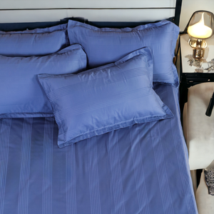 ผ้าปูที่นอนสีฟ้า Azure Blue หรูหรา นุ่มสบาย ระดับพรีเมียม - Product Image 6