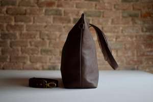 Sac à main en cuir véritable pour femmes, sac bandoulière, sac messager, fait main, couleur unie, fermeture à glissière, style vintage LTB-0295 - Product Image 3