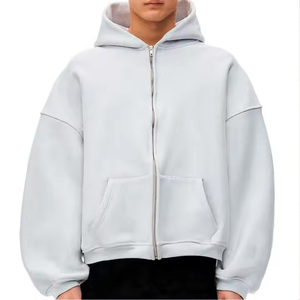 Wholesale Custom Logo Full Zip Hoodie Brushed Fleece Streetwear Hoodie for Men Retail Ready USA Market - Product Image 3