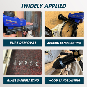 Pistolet de sablage pneumatique portable Lematec fabriqué à Taïwan, modèle AS118-12, avec tuyau de siphon, fonction d'aspiration, recyclage du sable - Product Image 2