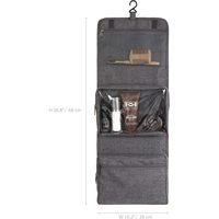 MA50GR Mai Anh House Pochette de Cosmétiques, Trousse de Toilette de Voyage, Sacs de Rangement à Compartiments Multiples, Tissu Polyester Gris, Capacité 1-3L