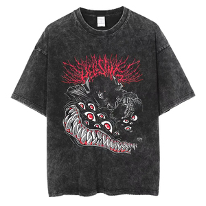 Wholesale Streetwear Oversized Graphic <b>T</b> Shirt Japanese Fish <b>Back</b> Print Cotton Soft Fabric Custom Logo Manufacturer - Product Image 6