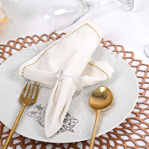 Anneaux de serviette modernes en acrylique transparent, supports géométriques transparents pour la décoration de table de mariage ou de fête - Product Image 3