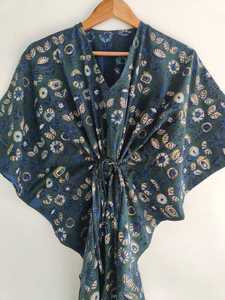 Summer Cotton Hand Block Printed Causal Summer Kaftan Cotton Kaftan Latest Fashion Summer Cover-Up Casual <b>Dress</b> for <b>Plus</b> <b>Size</b> - Product Image 2