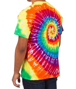 T-shirt en coton 100% Tie-dye arc-en-ciel, T-shirts Tie-dye en coton 100%, T-shirts unisexes, T-shirt Tie-dye Burnout pour hommes - Product Image 2