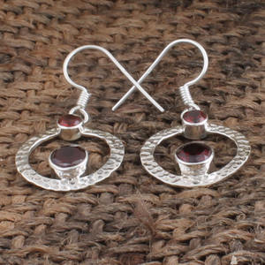 Pendientes Colgantes de Granate Rojo Natural, Plata de Ley 925, con Gema en Forma de Gota de Agua, Venta al por Mayor, Joyería Fina, Piedra de Nacimiento de Enero - Product Image 3