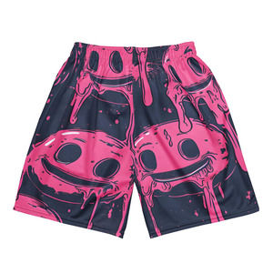 <b>Dripping</b> Smile Face Board Shorts Men's Quick Dry Cartoon Print Elastic Waist Casual Swimwear Short Pants - Product Image 2
