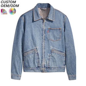 Veste en jean unisexe personnalisée 100% coton, style vintage décontracté, délavée foncée, automne-hiver, support OEM ODM pour la fabrication en gros - Product Image 1