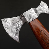 Hache à double tête en acier Damas, motif de luxe, artisanale, pour le camping, la chasse et le travail du bois