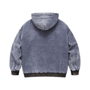 High Quality Vintage Trendy Dirtyfit <b>Wind</b> Heavy Industry Wash Woven Cotton Jacket for Men Customized Printing - Product Image 3