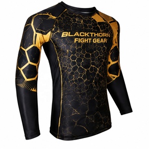 Camiseta Rashguard de Manga Larga para Hombre, Elástica en 4 Direcciones, para MMA y BJJ, OEM, Satinada, Transpirable, Antibacteriana, UPF50+, de Secado Rápido - Product Image 2