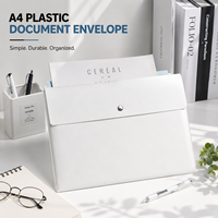 Pochette à documents en PP dépoli avec logo personnalisé, pochette de classement en PP, sac à documents en plastique dépoli avec bouton-pression, dossier professionnel durable
